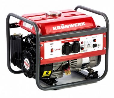 Генератор бензиновый LK 1500, 1.2 кВт, 230 В, бак 6 л, ручной старт Kronwerk 94649 ― KRONWERK