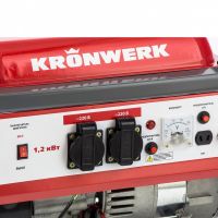 Генератор бензиновый LK 1500, 1.2 кВт, 230 В, бак 6 л, ручной старт Kronwerk 94649